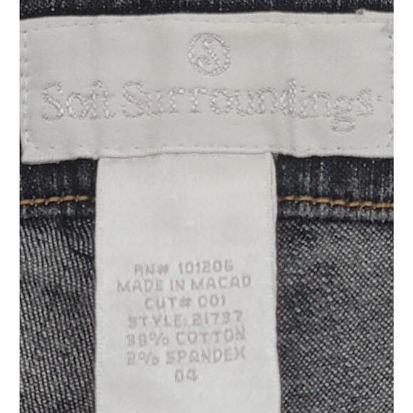 Soft Surroundings Black Stone Washed Denim Jeans 4 Boot Cut Stretch Zipper - Picture 3 of 4